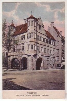 60006 Ak Augsburg Burggrafenturm (ehemaliges Passbüreau) um 1910