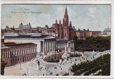 60415 Präge Ak Wien Franzensring mit Parlament um 1905