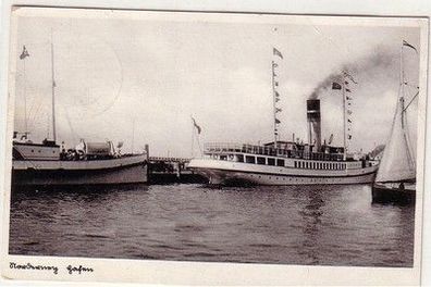59895 Ak Norderney Hafen mit Dampfer 1938