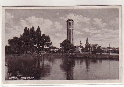 43417 Ak Genthin Wasserturm um 1950