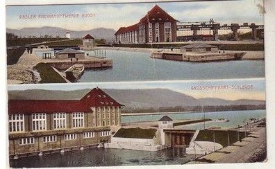 59882 Ak Basler Rheinkraftwerke Augst und Großschifffahrtschleuse um 1910