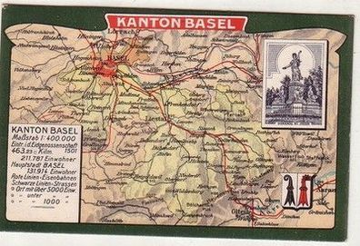 59670 Landkarten Ak Kanton Basel Schweiz um 1910
