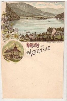 59667 Ak Lithographie Gruss aus Achensee mit Achenseehof um 1900