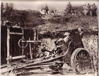 106497 großes Original Propaganda Foto "Mörsergeschütz bei Pargny" 1. Weltkrieg