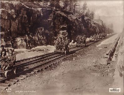 106569 großes Original Propaganda Foto "dt. Eisenbahnpionier" 1. Weltkrieg