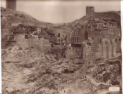 106558 großes Original Propaganda Foto "Felsenkloster bei Jerusalem" 1. Weltkrieg