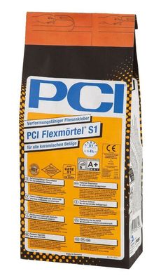 PCI Flexmörtel S1 5 Kg Flex-Kleber Fliesen-Kleber bei eine Restfeuchte < 4% CM
