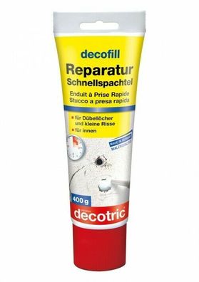 decofill Reparatur-Schnellspachtel 400 g Spachtelmasse für Dübellöcher & Risse