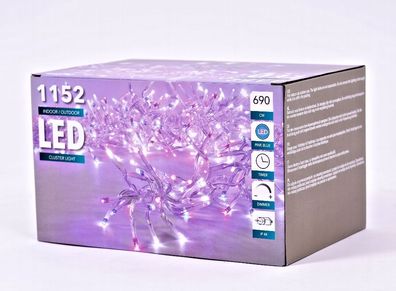 Cluster Light - 1152 LED Lichterkette - Farbe: pink/ blau - 650 cm