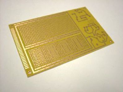 Experimentier-Leiterplatte IC Lochraster Platine mit Netzteillayout 160x100 mm