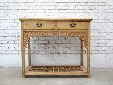 China 1940 Shanxi kleiner Schreibtisch Garderobentisch reiche Schnitze