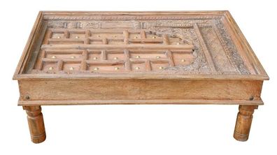 Indien typisch niedriger Tisch coffeetable interessant beschnitzte Obe
