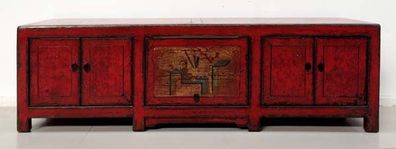 China Lowboard Deep Red TV cabinet