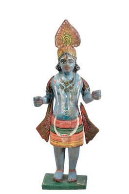 Hoelzerne Krishna Statue ca. 1940 Originalzustand