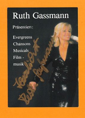 Ruth Gassmann ( deutsche Schauspielerin und Sängerin) - persönlich signiert