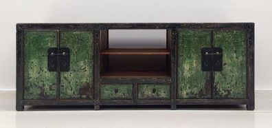 Antik Gruenes chinesiches Lowboard