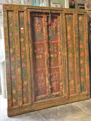 Indische Tuer Fenster Antik 100 Jahre mit Ornamenten Kerala