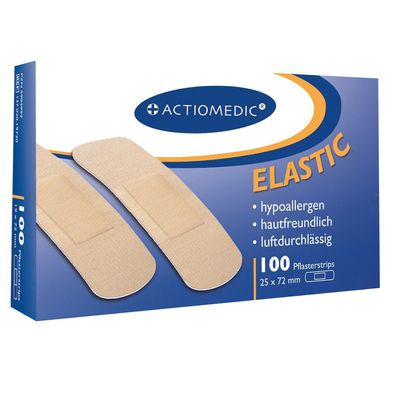Actiomedic® Elastic Pflasterstrips 25 x 72 mm Pack à 100 Stu?ck