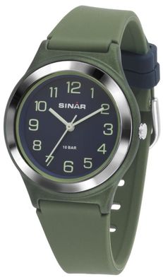SINAR Jugenduhr Armbanduhr Analog Quarz Jungen Silikonband XB-48-3 grün blau