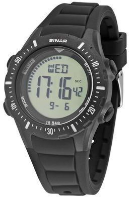 SINAR Jugenduhr Armbanduhr Digital Quarz Unisex Silikonband XR-12-1 schwarz