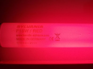 Sylvania F18W / RED Neon Lampe Röhre Tube Made in Germany CE 59 60 60,3 60,4 cm Rot