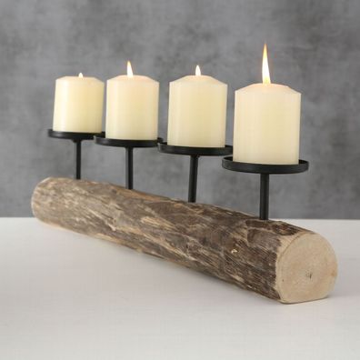 Kerzenleuchter Tempe 4er 51cm - Eukalyptus Holz