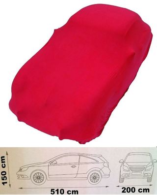 Auto-abdeck-Plane elastisch Abdeckung soft hochwertig rot Größe L bis 5,10 Meter