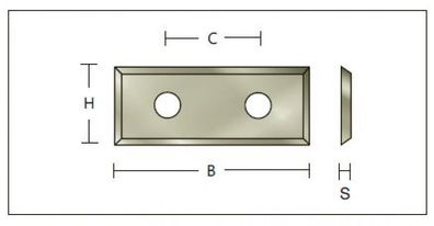 HM-Wendeplatte 49,5 x 12 x 1,5 , vierschneidig