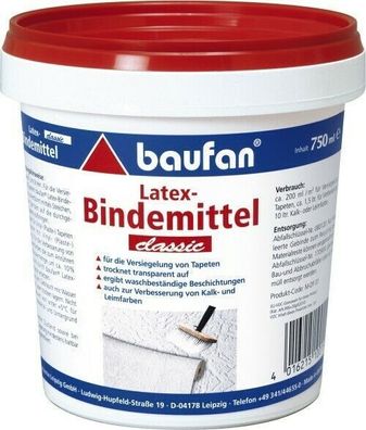 Baufan Latex-Bindemittel classic 750 ml Kunstharz-Dispersion für Tapetenleim