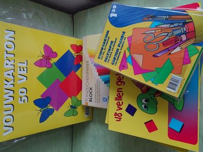 Scrapbook Faltpapiere Tonzeichenpapier Karton bunt farblich sortiert