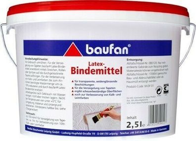 Baufan Latex-Bindemittel 2,5 l Kunstharz-Dispersion Zusatz für Tapetenleim