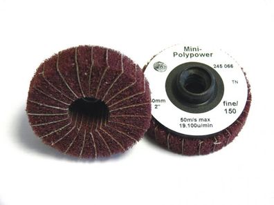 Mini - Polierscheibe D 50mm, Korn 80-240, Kombi Vlies/ Leinen