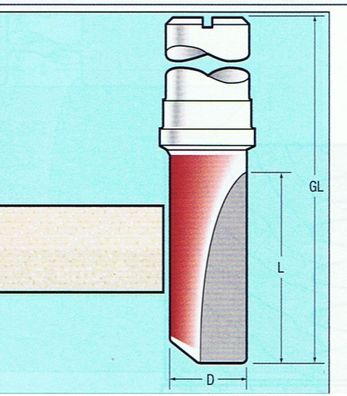 Nutfräser D 12,7 x SL 19 x Schaft 12mm , für Corian