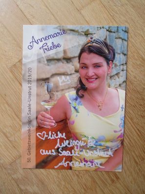 50. Gebietsweinkönigin Saale-Unstrut 2019/2020 Annemarie Triebe - hands. Autogramm!!!