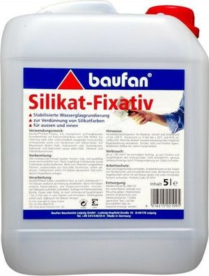 Baufan® Silikat-Fixativ 5L Silikat-Grundierung und Verdünnung für Silikatfarben