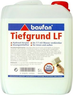Baufan® Tiefgrund LF 5 l Kunstharz-Dispersion 1:1 verdünnbar Grundierung
