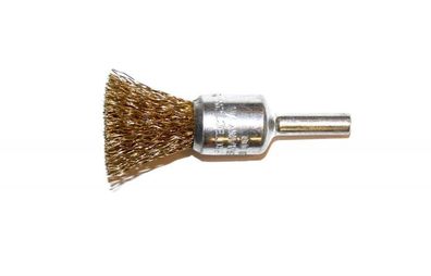 Pinselkopfbürste D 17 x Schaft 6mm x 0,2 Messing , Pinselbürste