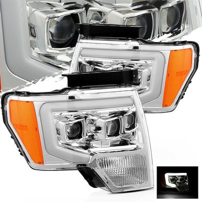 Für Ford F150 09 - 14 Dual Projector Scheinwerfer Lightbar DRL LED 2009 2014 CH
