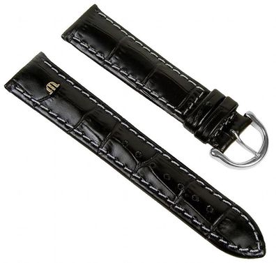 Maurice Lacroix Uhrarmband Leder Krokooptik schwarz 20mm 16216S