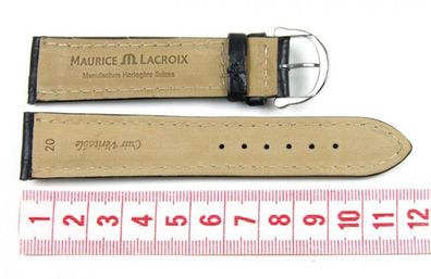 Maurice Lacroix Band 20mm | Kalbsleder-Louisiana-Optik schwarz 18371