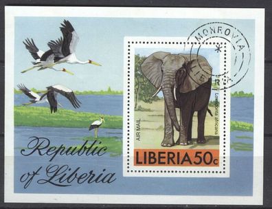 Liberia Block 82 gest Elefant mot1516
