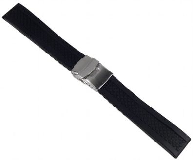 Minott Ersatzband Uhrenarmband Silikon Band 20mm schwarz 19909S