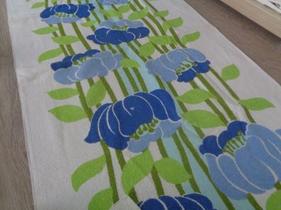 Handtuch mit Blumendruck-VEB Frottana--blau grün