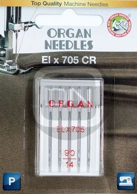 Overlocknadel ELx705 CR, Stärke 90, 5er Pack (ORGAN)