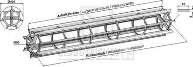 Flachstabwalze 312-401-3000 Arbeitsbreite 2960