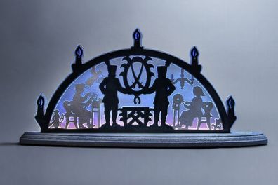 Schwibbogen Weihnachtsmarkt Länge ca 52cm NEU Motivleuchte Lichterbogen Erzgeb