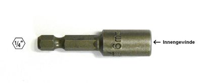 Setzwerkzeug M12 mit Bitschaft 1/4" , für Stockschrauben