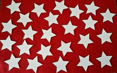 24 Sterne in weiß aus Fotokarton zum Basteln und Dekorieren 4cm