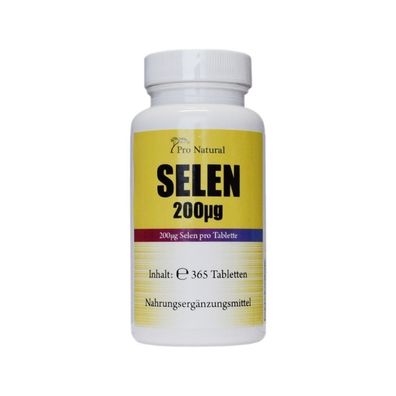 Pro Natural Selen 200µg - 365 vegane Tabletten L-Selenometh Jahresvorrat