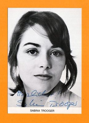Sabina Trooger (deutsche Schauspielerin) - alte Karte persönlich signiert